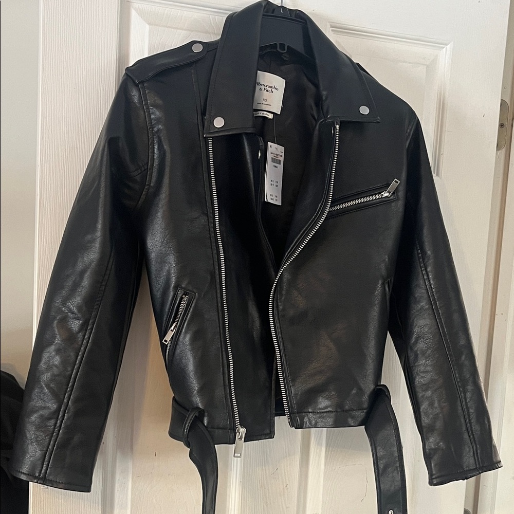 Abercrombie & Fitch Black Leather Moto Jacket